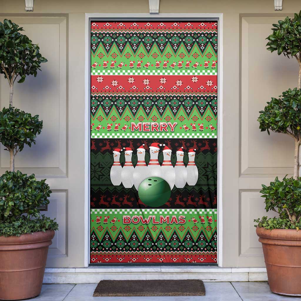 Bowling Christmas Door Cover Merry Bowlmas - Wonder Print Shop