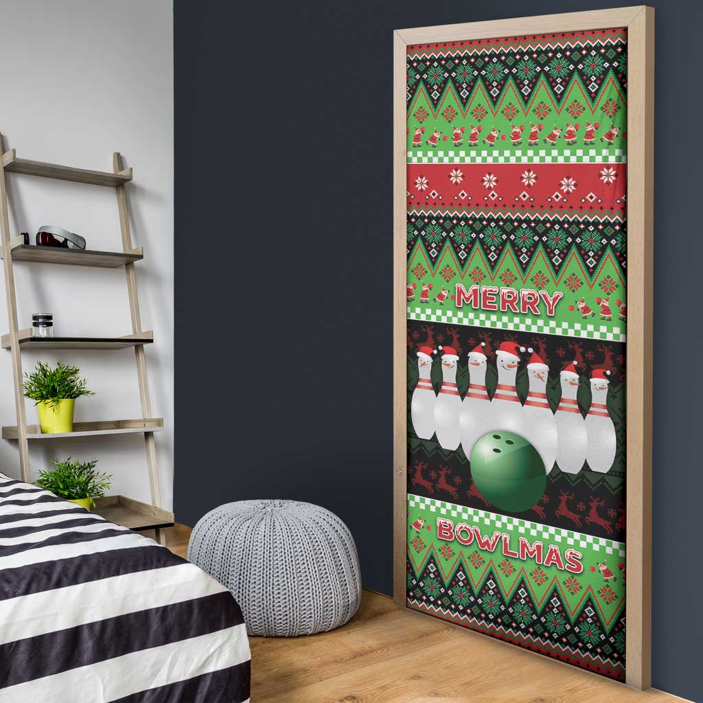 Bowling Christmas Door Cover Merry Bowlmas - Wonder Print Shop