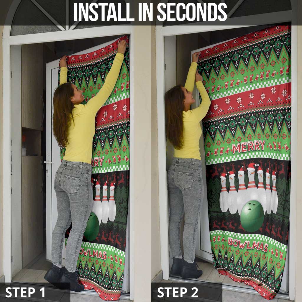 Bowling Christmas Door Cover Merry Bowlmas - Wonder Print Shop