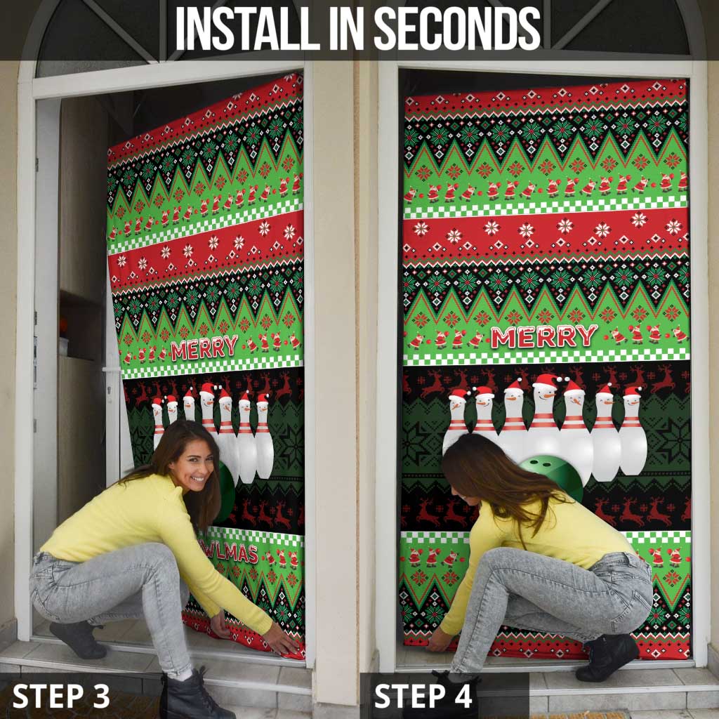 Bowling Christmas Door Cover Merry Bowlmas - Wonder Print Shop