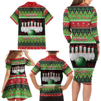 Bowling Christmas Family Matching Long Sleeve Bodycon Dress and Hawaiian Shirt Merry Bowlmas - Wonder Print Shop