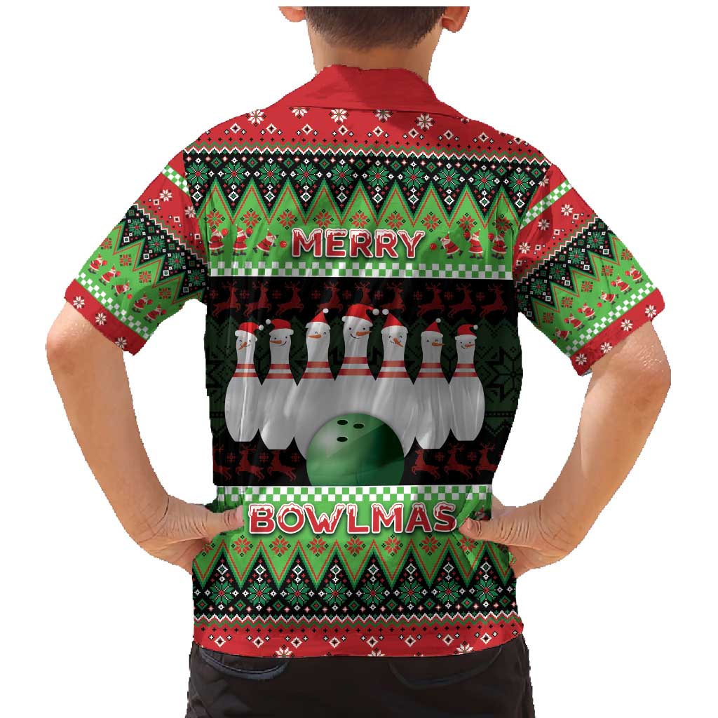 Bowling Christmas Family Matching Mermaid Dress and Hawaiian Shirt Merry Bowlmas - Wonder Print Shop