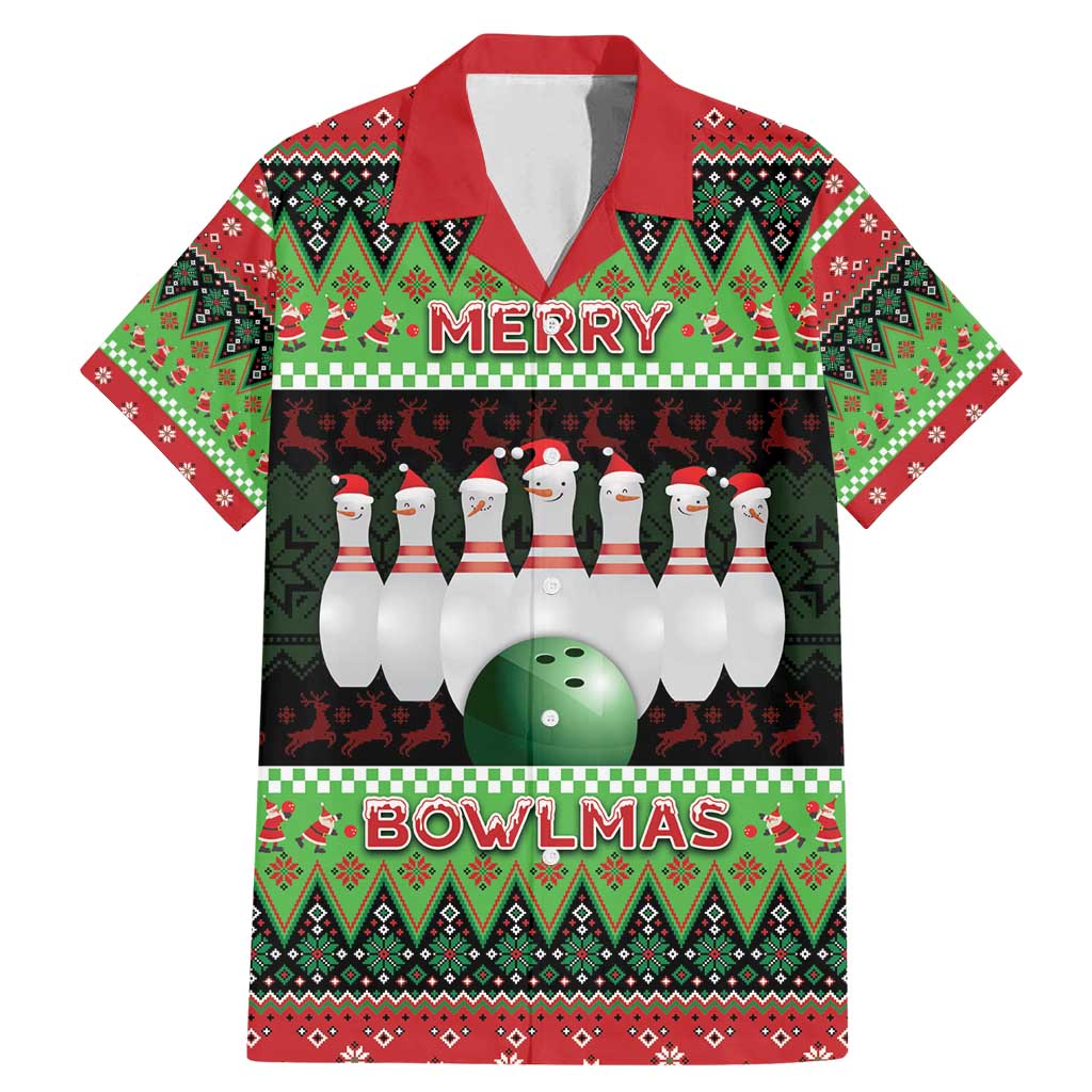 Bowling Christmas Family Matching Mermaid Dress and Hawaiian Shirt Merry Bowlmas - Wonder Print Shop