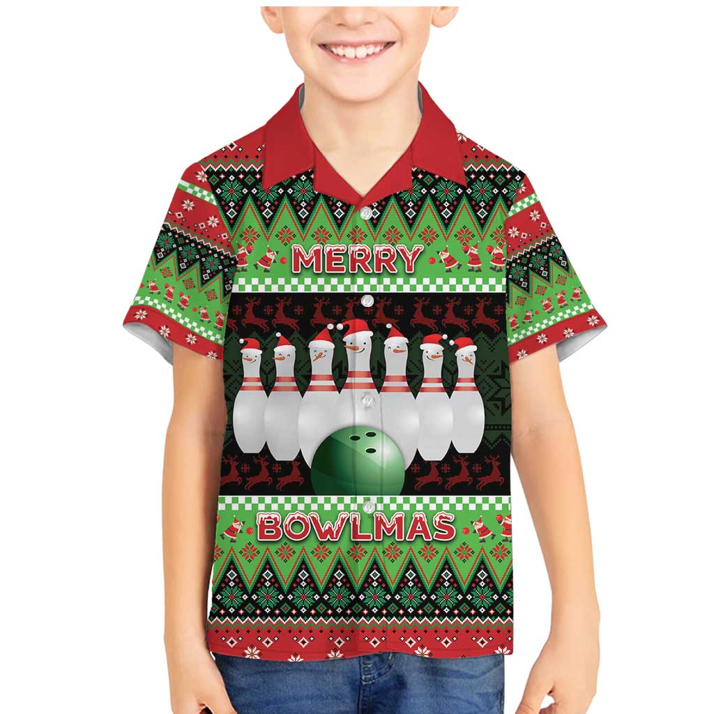 Bowling Christmas Family Matching Mermaid Dress and Hawaiian Shirt Merry Bowlmas - Wonder Print Shop