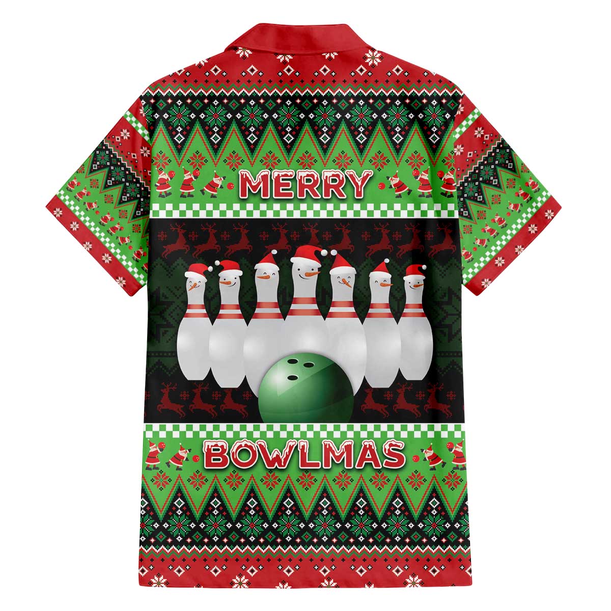 Bowling Christmas Family Matching Off The Shoulder Long Sleeve Dress and Hawaiian Shirt Merry Bowlmas - Wonder Print Shop