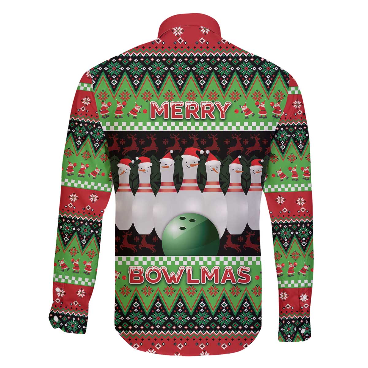Bowling Christmas Family Matching Off The Shoulder Long Sleeve Dress and Hawaiian Shirt Merry Bowlmas - Wonder Print Shop