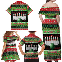Bowling Christmas Family Matching Off Shoulder Maxi Dress and Hawaiian Shirt Merry Bowlmas - Wonder Print Shop