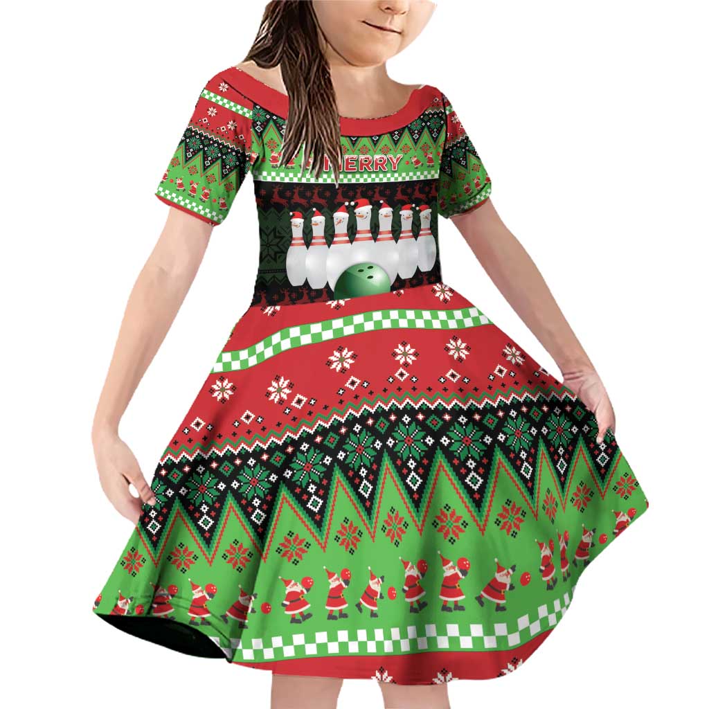 Bowling Christmas Family Matching Off Shoulder Short Dress and Hawaiian Shirt Merry Bowlmas - Wonder Print Shop
