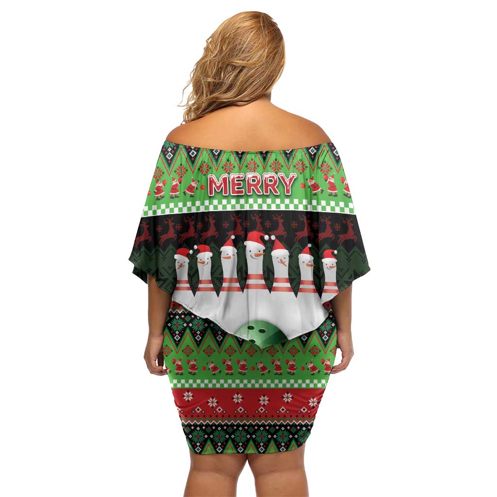 Bowling Christmas Family Matching Off Shoulder Short Dress and Hawaiian Shirt Merry Bowlmas - Wonder Print Shop