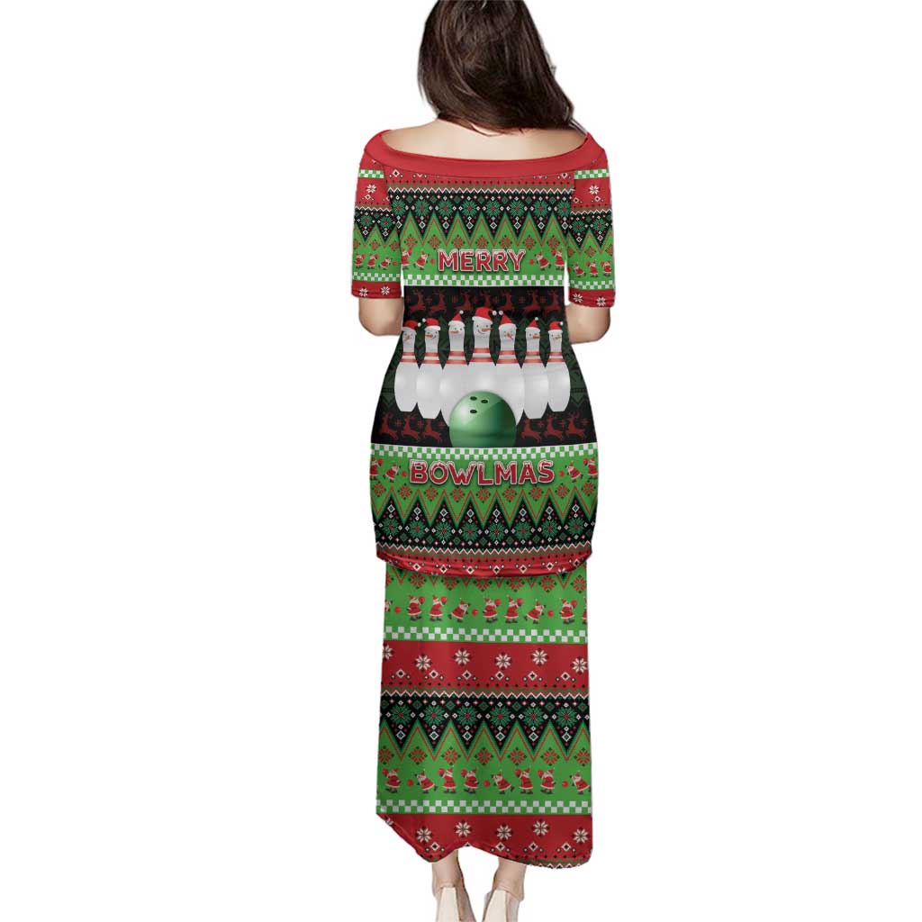 Bowling Christmas Family Matching Puletasi and Hawaiian Shirt Merry Bowlmas - Wonder Print Shop