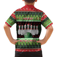 Bowling Christmas Family Matching Short Sleeve Bodycon Dress and Hawaiian Shirt Merry Bowlmas - Wonder Print Shop