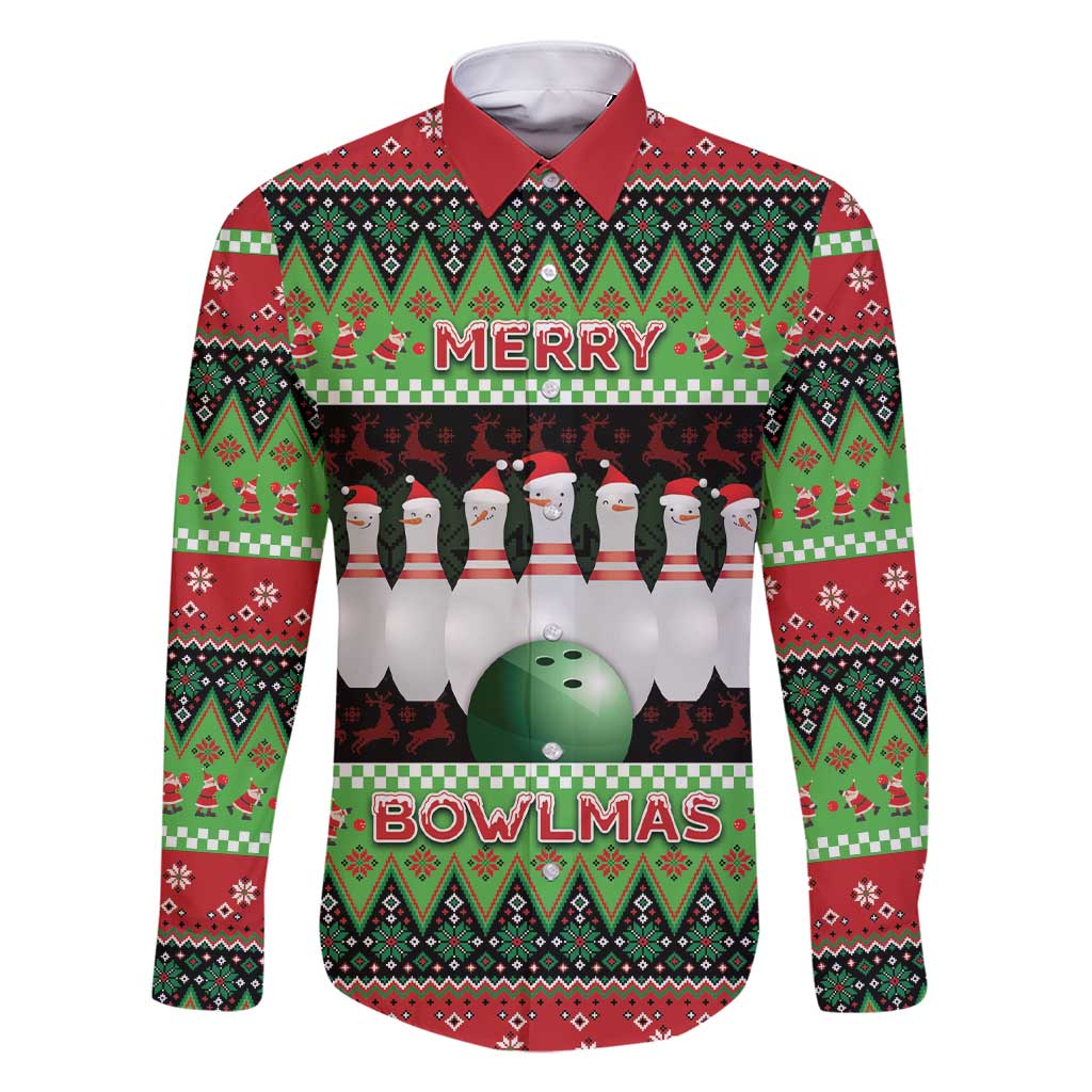 Bowling Christmas Family Matching Short Sleeve Bodycon Dress and Hawaiian Shirt Merry Bowlmas - Wonder Print Shop
