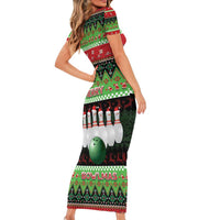 Bowling Christmas Family Matching Short Sleeve Bodycon Dress and Hawaiian Shirt Merry Bowlmas - Wonder Print Shop
