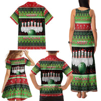 Bowling Christmas Family Matching Tank Maxi Dress and Hawaiian Shirt Merry Bowlmas - Wonder Print Shop