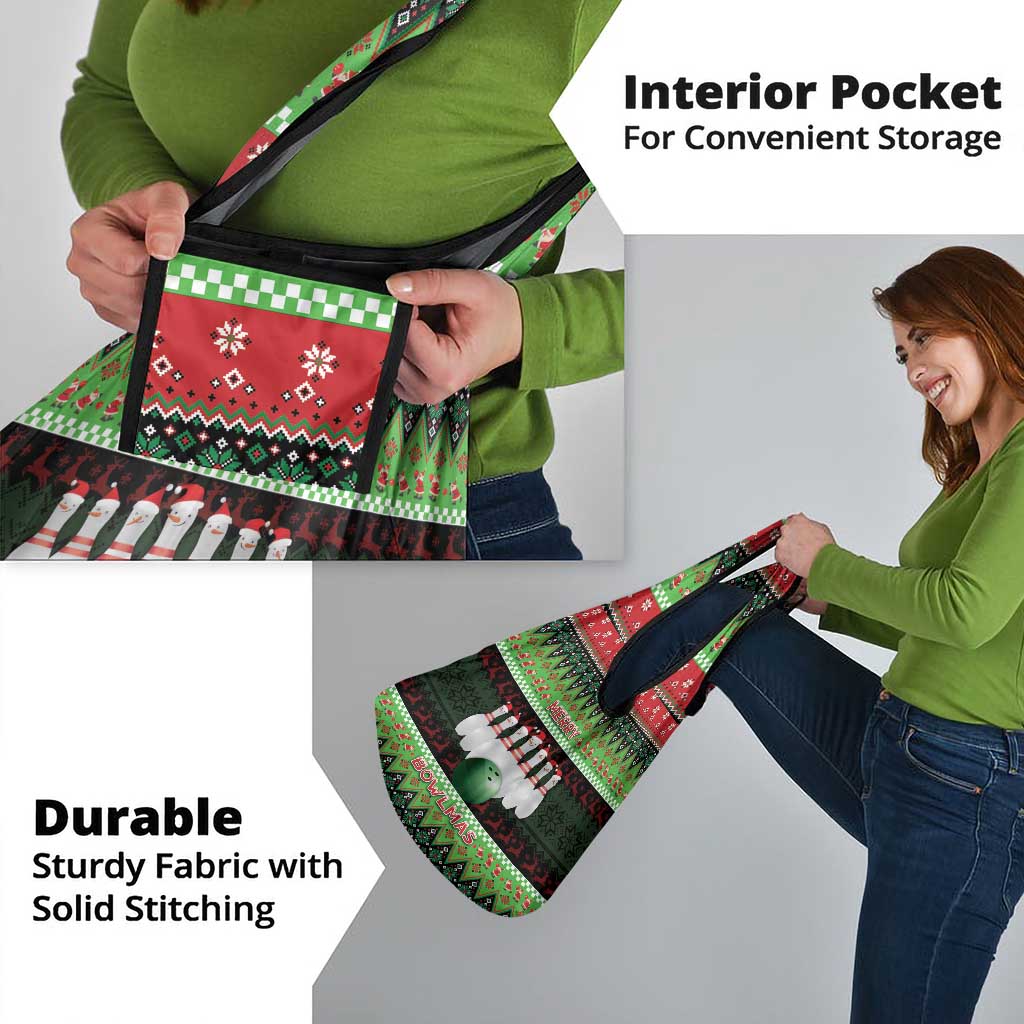 Bowling Christmas Grocery Bag Merry Bowlmas - Wonder Print Shop