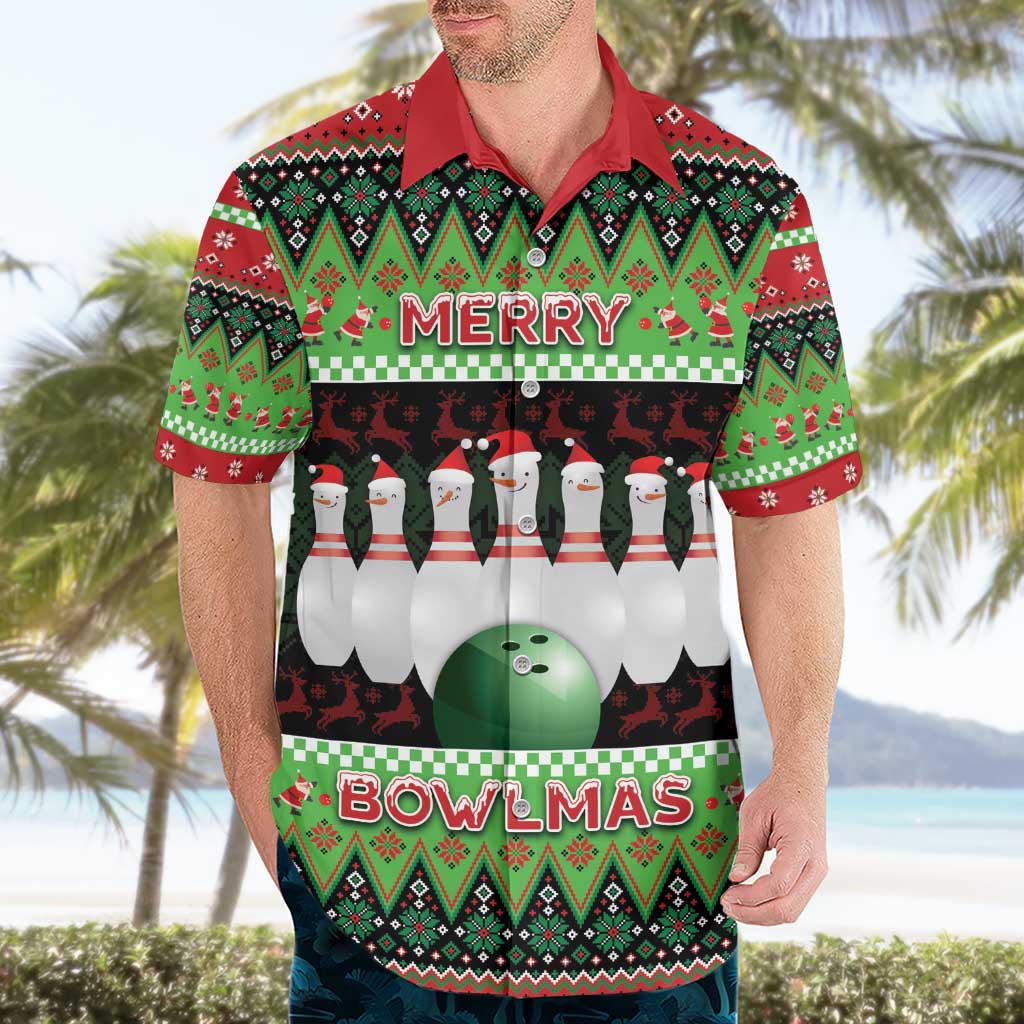 Bowling Christmas Hawaiian Shirt Merry Bowlmas - Wonder Print Shop