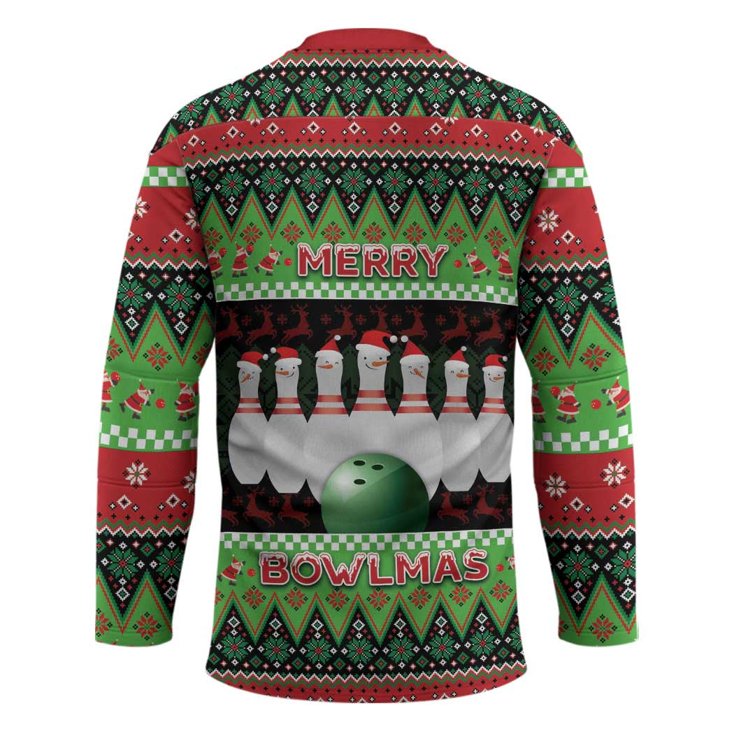 Bowling Christmas Hockey Jersey Merry Bowlmas - Wonder Print Shop