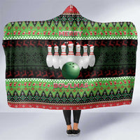 Bowling Christmas Hooded Blanket Merry Bowlmas - Wonder Print Shop