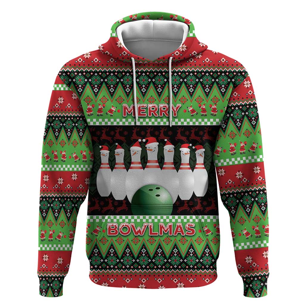 Bowling Christmas Hoodie Merry Bowlmas - Wonder Print Shop