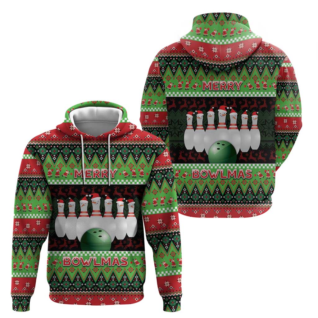 Bowling Christmas Hoodie Merry Bowlmas - Wonder Print Shop