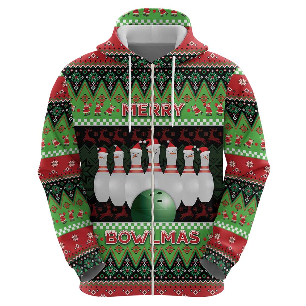 Bowling Christmas Hoodie Merry Bowlmas - Wonder Print Shop