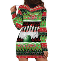 Bowling Christmas Hoodie Dress Merry Bowlmas - Wonder Print Shop