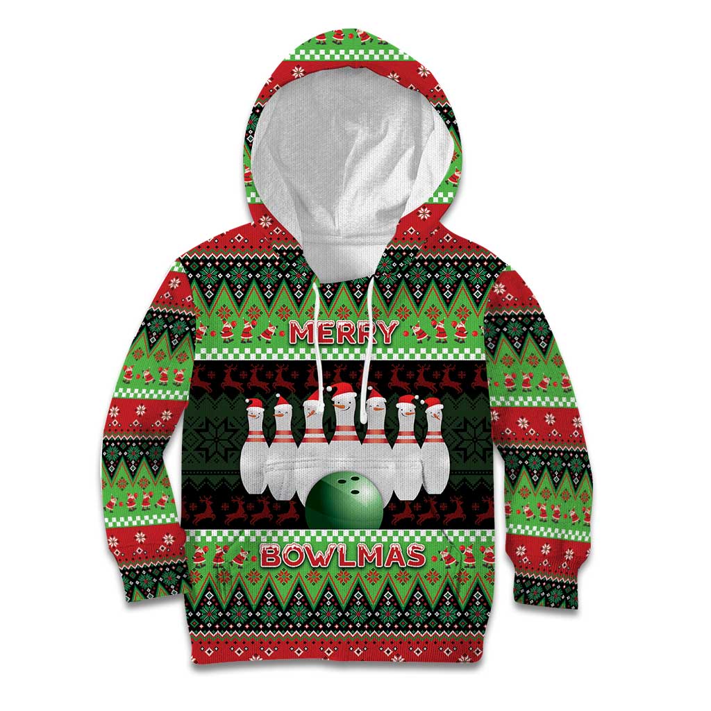 Bowling Christmas Kid Hoodie Merry Bowlmas - Wonder Print Shop