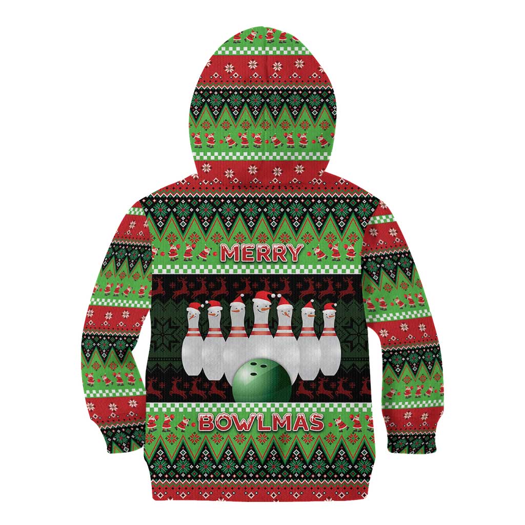 Bowling Christmas Kid Hoodie Merry Bowlmas - Wonder Print Shop