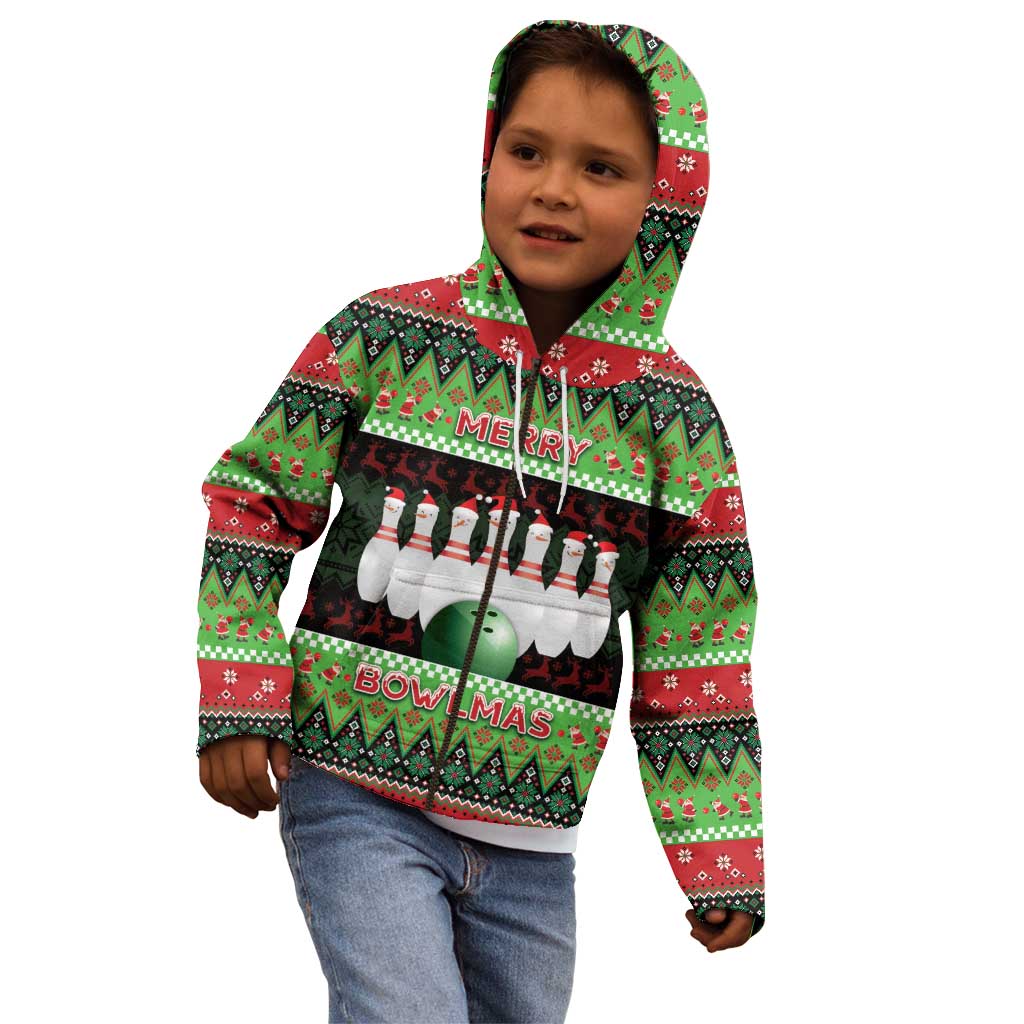 Bowling Christmas Kid Hoodie Merry Bowlmas - Wonder Print Shop