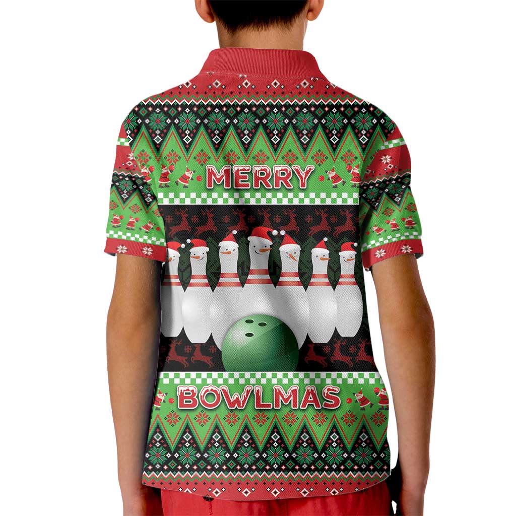 Bowling Christmas Kid Polo Shirt Merry Bowlmas - Wonder Print Shop