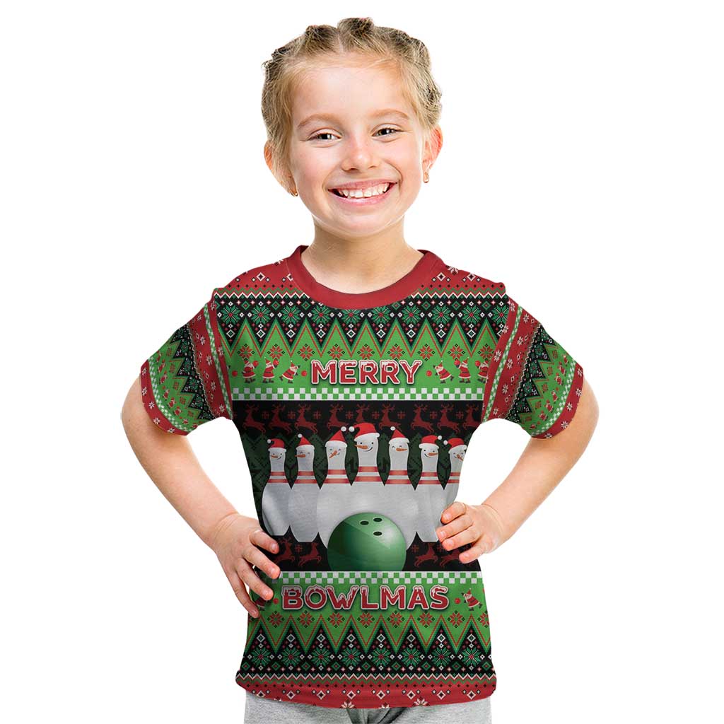 Bowling Christmas Kid T Shirt Merry Bowlmas - Wonder Print Shop
