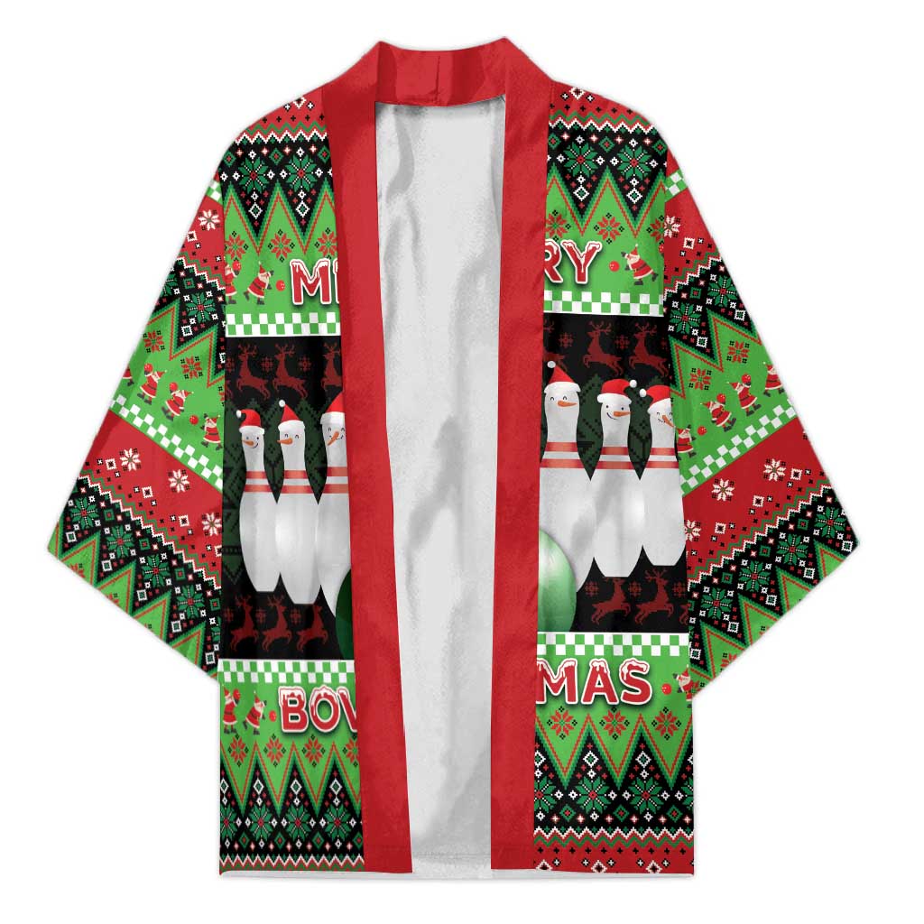 Bowling Christmas Kimono Merry Bowlmas - Wonder Print Shop