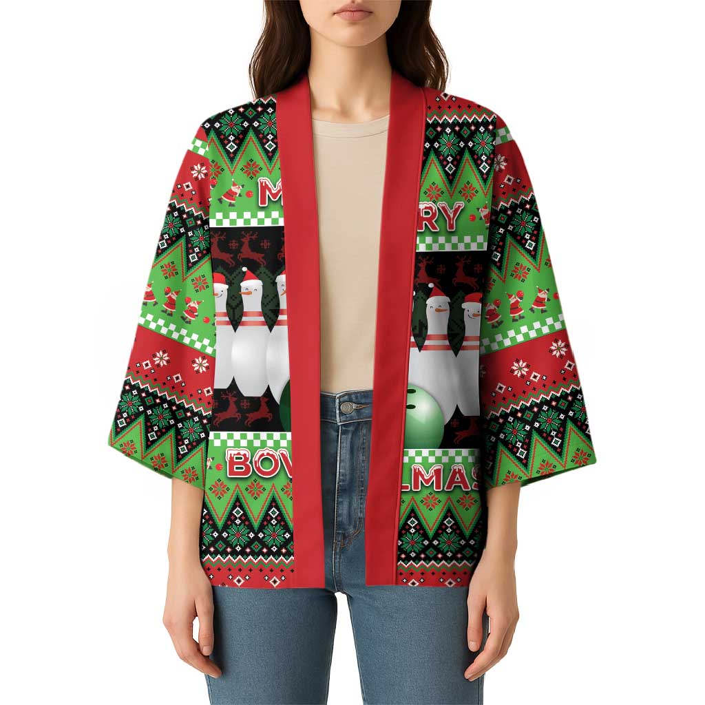 Bowling Christmas Kimono Merry Bowlmas - Wonder Print Shop