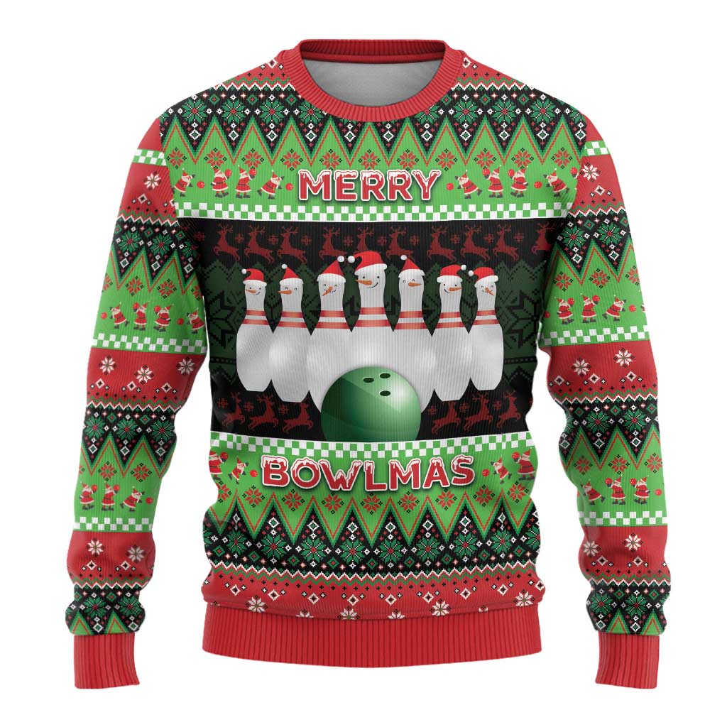 Bowling Christmas Ugly Christmas Sweater Merry Bowlmas - Wonder Print Shop