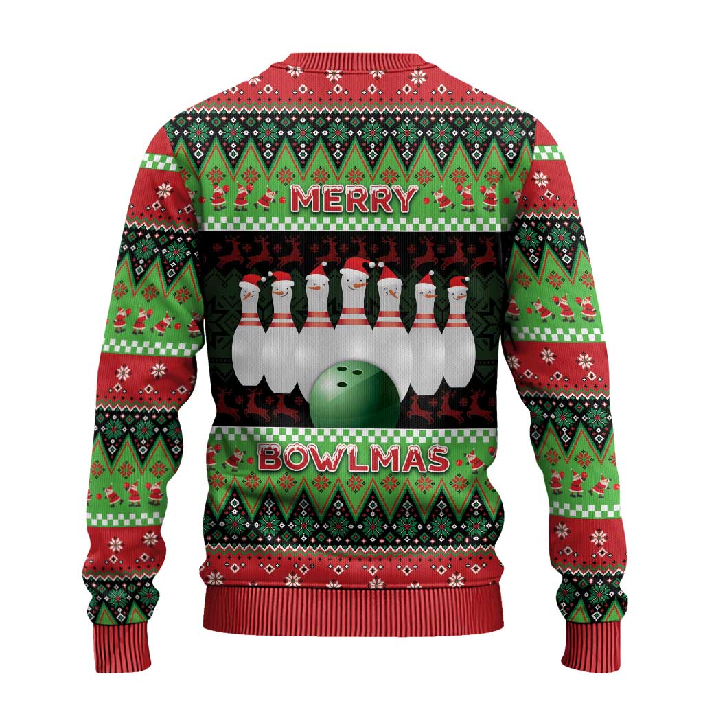 Bowling Christmas Ugly Christmas Sweater Merry Bowlmas - Wonder Print Shop