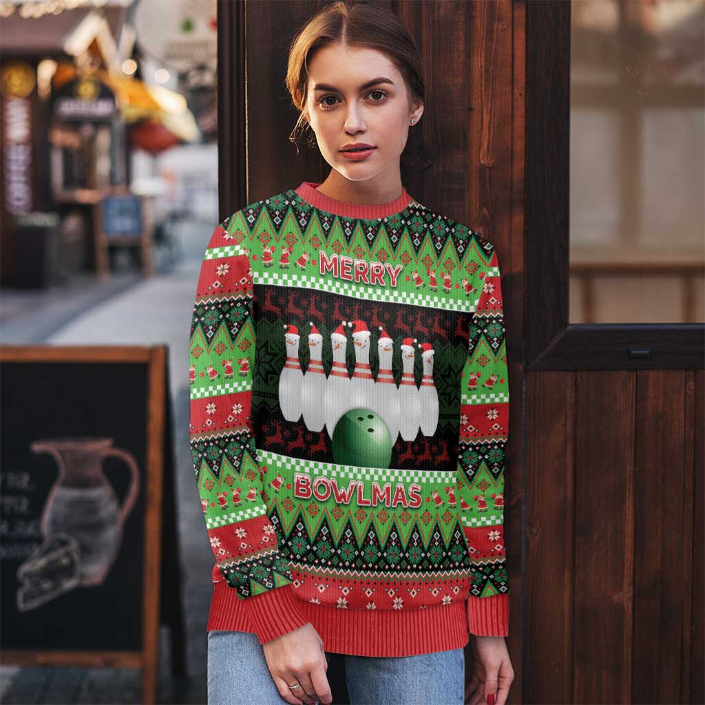 Bowling Christmas Ugly Christmas Sweater Merry Bowlmas - Wonder Print Shop