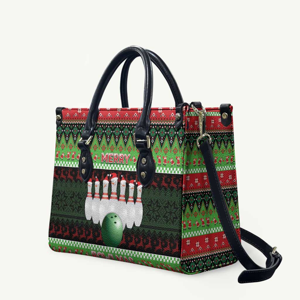 Bowling Christmas Leather Bag Merry Bowlmas - Wonder Print Shop