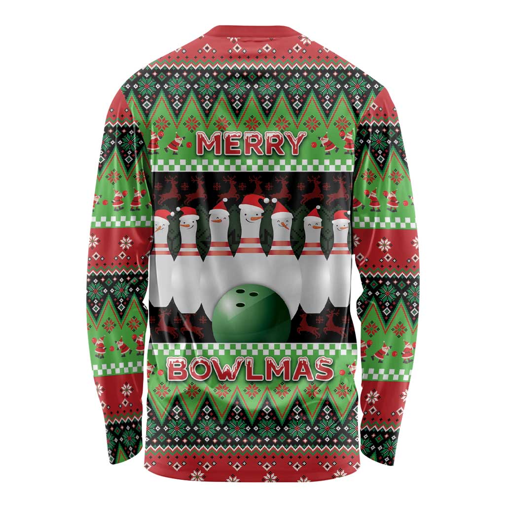 Bowling Christmas Long Sleeve Shirt Merry Bowlmas - Wonder Print Shop