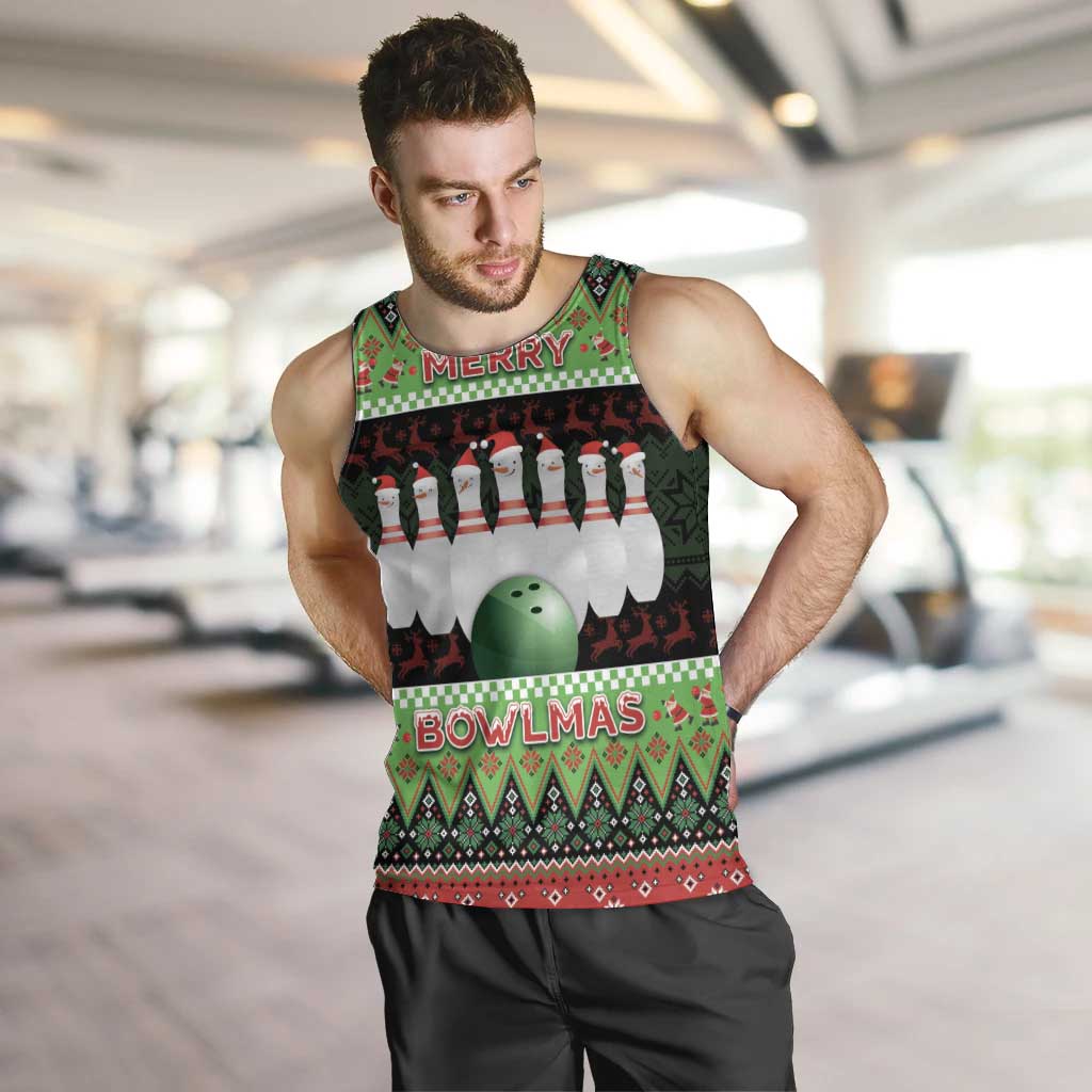 Bowling Christmas Men Tank Top Merry Bowlmas - Wonder Print Shop