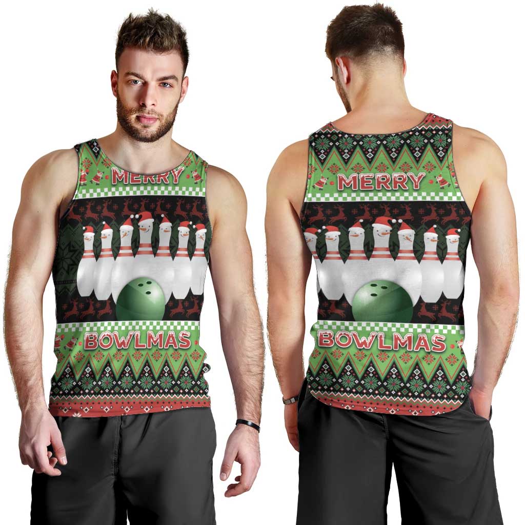 Bowling Christmas Men Tank Top Merry Bowlmas - Wonder Print Shop