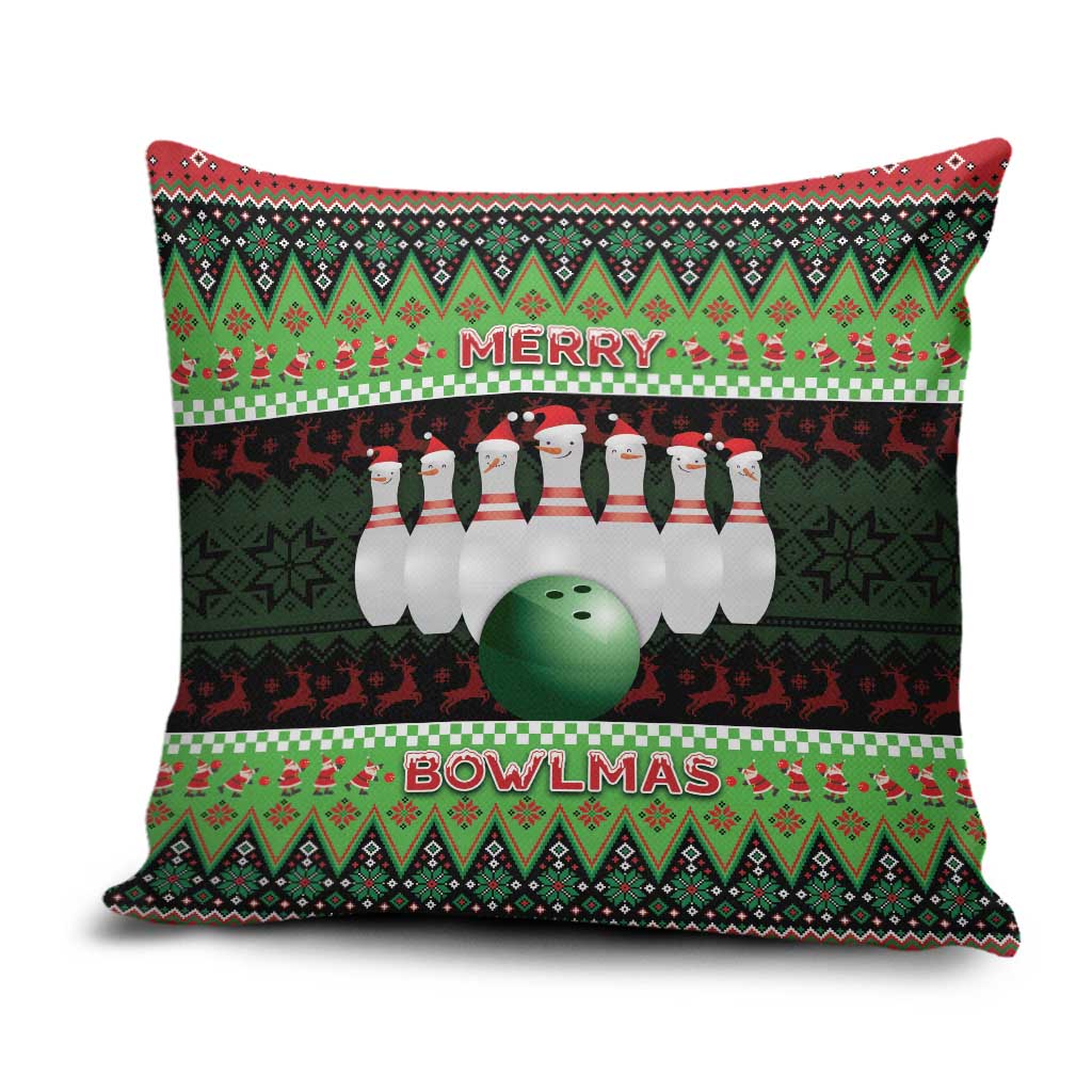 Bowling Christmas Pillow Cover Merry Bowlmas - Wonder Print Shop