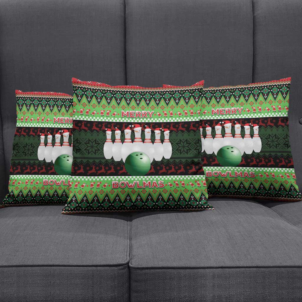 Bowling Christmas Pillow Cover Merry Bowlmas - Wonder Print Shop