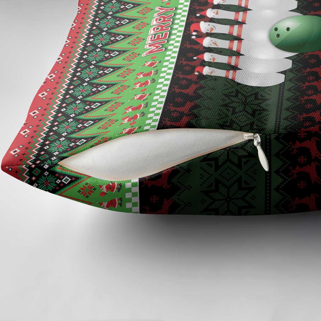 Bowling Christmas Pillow Cover Merry Bowlmas - Wonder Print Shop