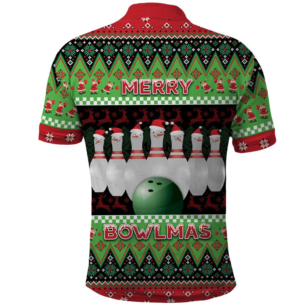 Bowling Christmas Polo Shirt Merry Bowlmas - Wonder Print Shop