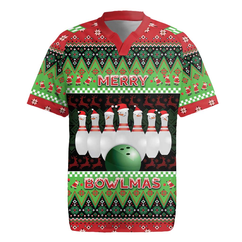 Bowling Christmas Rugby Jersey Merry Bowlmas - Wonder Print Shop