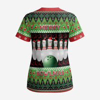 Bowling Christmas Scrub Top Merry Bowlmas - Wonder Print Shop