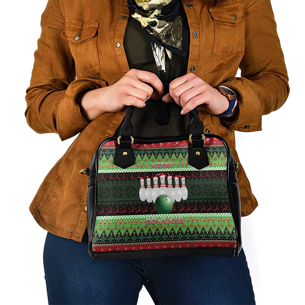 Bowling Christmas Shoulder Handbag Merry Bowlmas - Wonder Print Shop