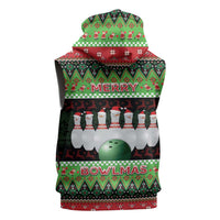 Bowling Christmas Sleeveless Zip Hoodie Merry Bowlmas - Wonder Print Shop