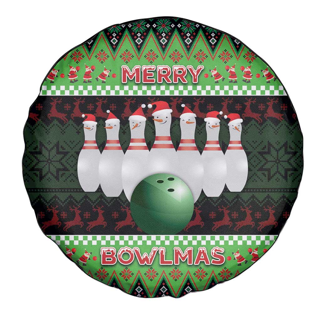 Bowling Christmas Spare Tire Cover Merry Bowlmas - Wonder Print Shop