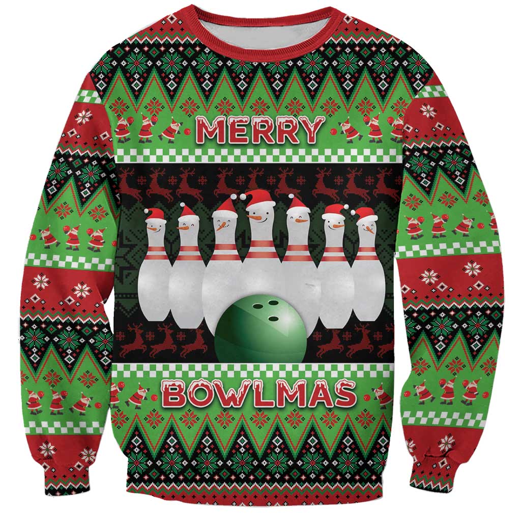 Bowling Christmas Sweatshirt Merry Bowlmas - Wonder Print Shop